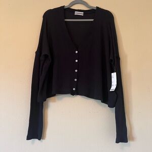 Urban Outfitters Black Button-Up Sweater
